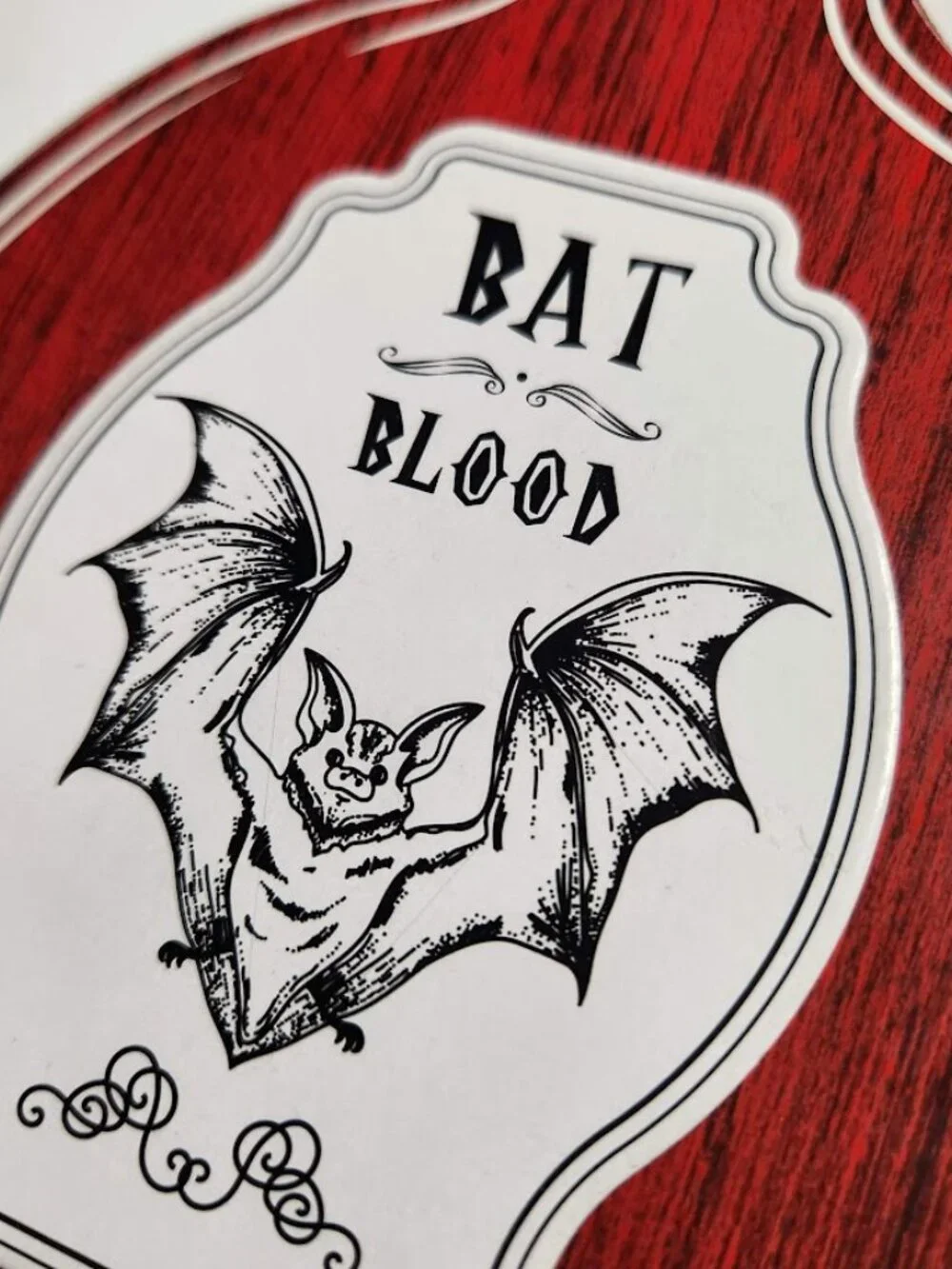 New Set of 3 Halloween Decor Wooden Potions Wood Decorations Bat Blood Witch's B